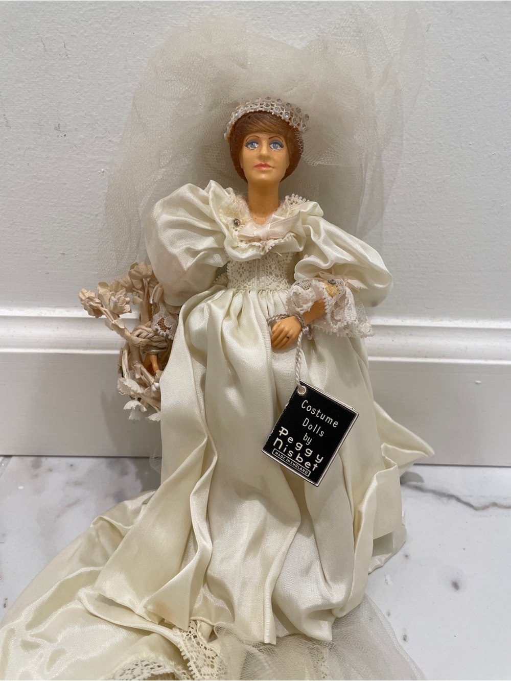 Vintage Peggy Nisbet Princess Diana Wedding Bride Doll England Tag Rare